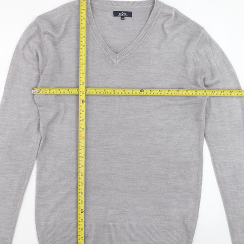 Easy Men’s Grey V-Neck Acrylic Knit Jumper Size M