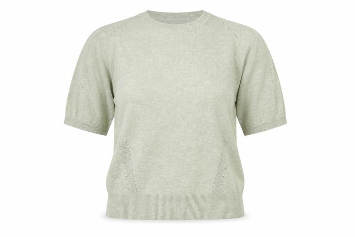 Oasis Women Green Short Sleeve Crew Neck Knit Jumper Size S