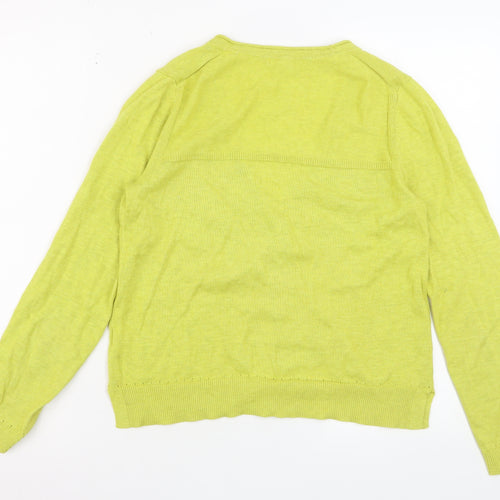 White Stuff Women Green Cotton V-Neck Cardigan UK 10