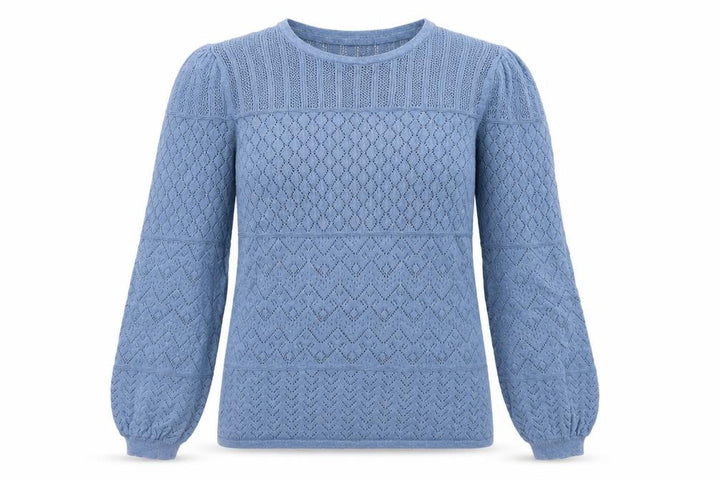 FatFace Women Blue Size 8 Knit Long Sleeve Cotton Jumper