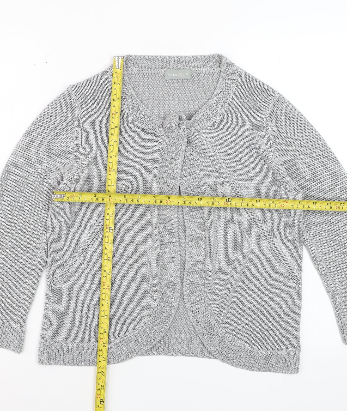 Marks and Spencer Per Una Women's Grey Size 12 Cardigan Jumper