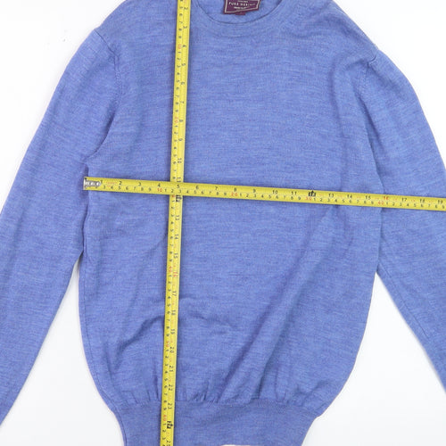John Lewis Men's Blue Merino Wool Crew Neck Jumper Size S
