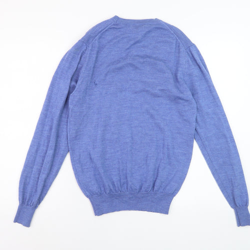 John Lewis Men's Blue Merino Wool Crew Neck Jumper Size S
