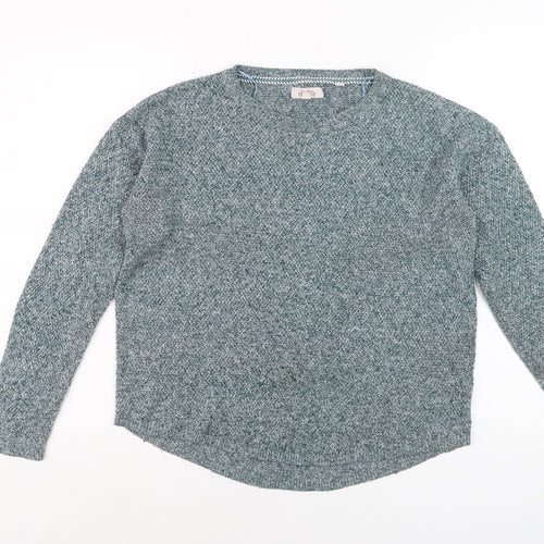 Fat Face Women's Green Knit Crew Neck Pullover Jumper Size 12