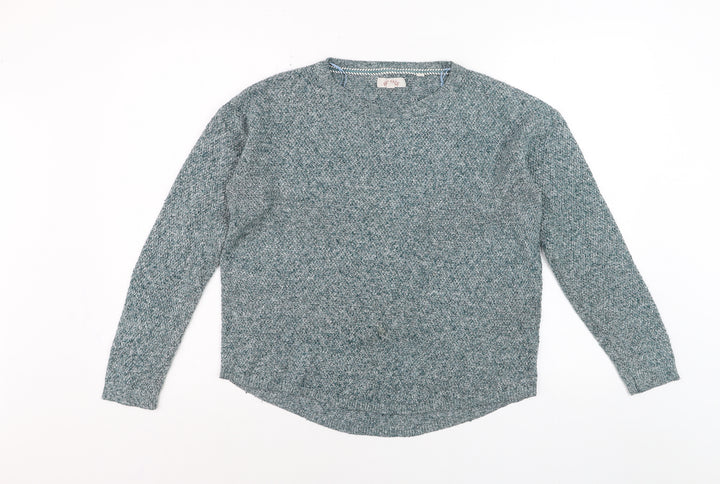 Fat Face Women's Green Knit Crew Neck Pullover Jumper Size 12