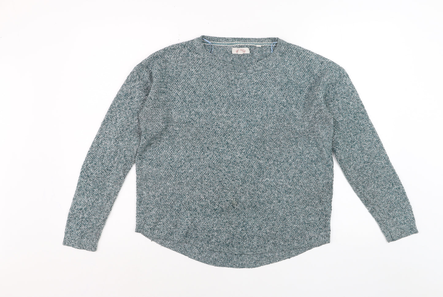 Fat Face Women's Green Knit Crew Neck Pullover Jumper Size 12