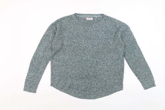 Fat Face Women's Green Knit Crew Neck Pullover Jumper Size 12