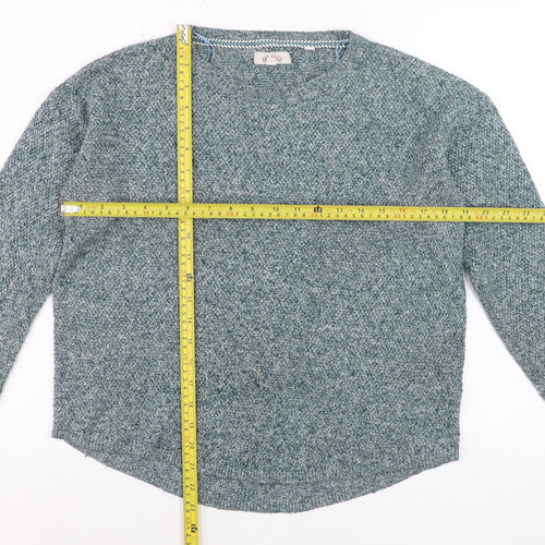 Fat Face Women's Green Knit Crew Neck Pullover Jumper Size 12