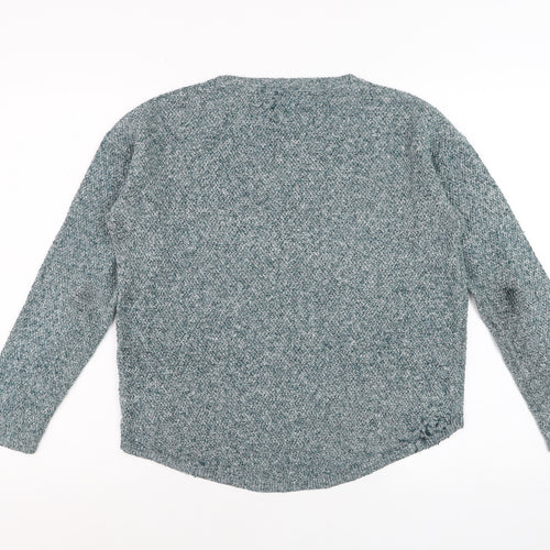 Fat Face Women's Green Knit Crew Neck Pullover Jumper Size 12