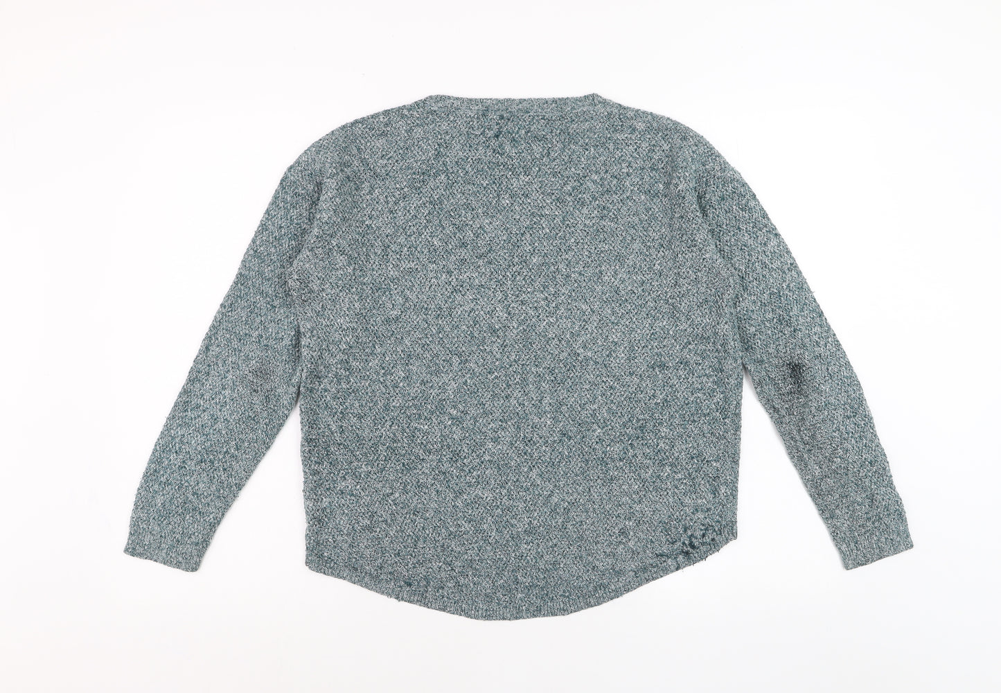 Fat Face Women's Green Knit Crew Neck Pullover Jumper Size 12