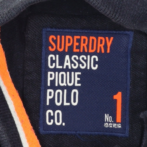 Superdry Men's Black Classic Pique Polo Shirt Size M