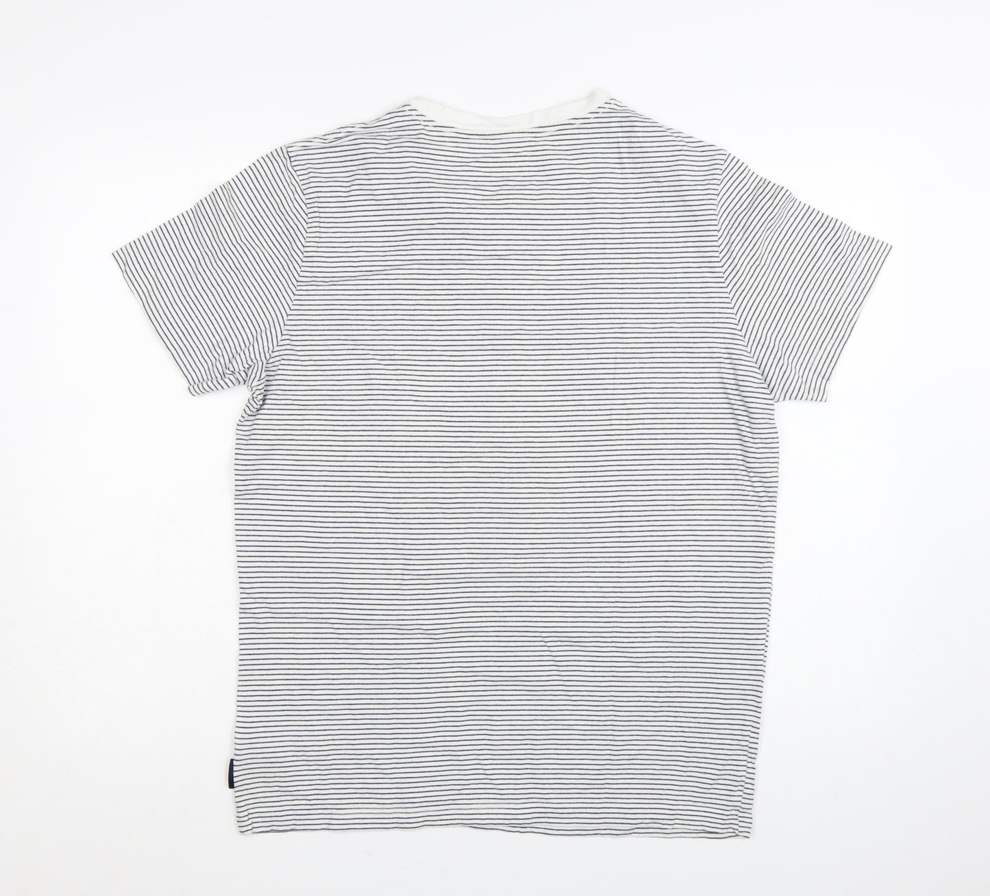 Joules Men’s White Striped Cotton Crew Neck T-Shirt Size L