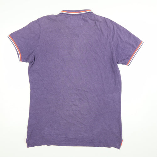 Superdry Men’s Purple 2XL London Fit Cotton Short Sleeve Polo Shirt