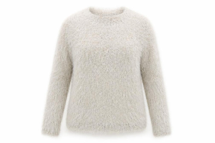 New Look Women's Beige Fuzzy Knit Long Sleeve Pullover Jumper L