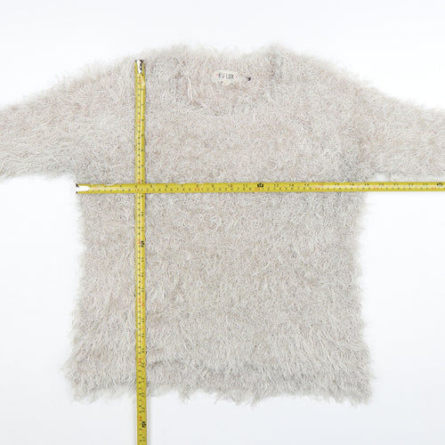 New Look Women's Beige Fuzzy Knit Long Sleeve Pullover Jumper L