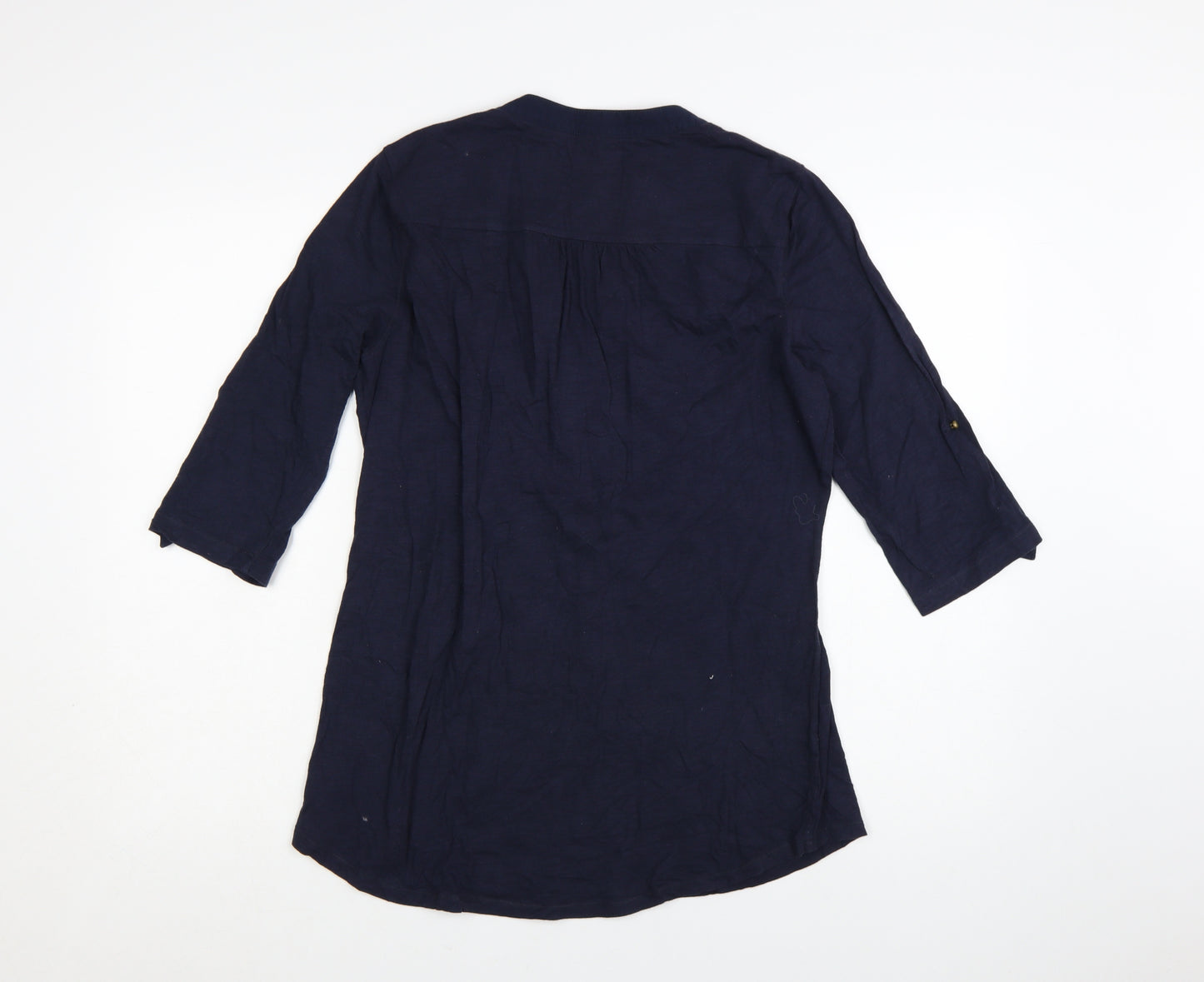 Marks and Spencer Women's Blue 3/4 Sleeve Cotton Tunic Blouse UK 12