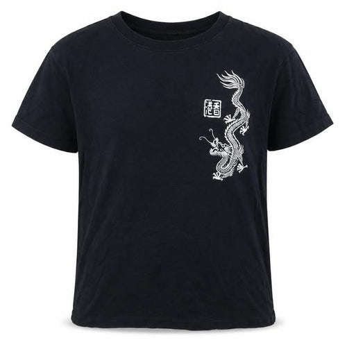 Enjoy Hong Kong Men's Black Dragon Graphic Cotton T-Shirt M