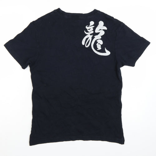 Enjoy Hong Kong Men's Black Dragon Graphic Cotton T-Shirt M