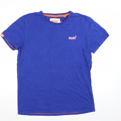Superdry Men's Blue XL Vintage Orange Label Cotton T-Shirt