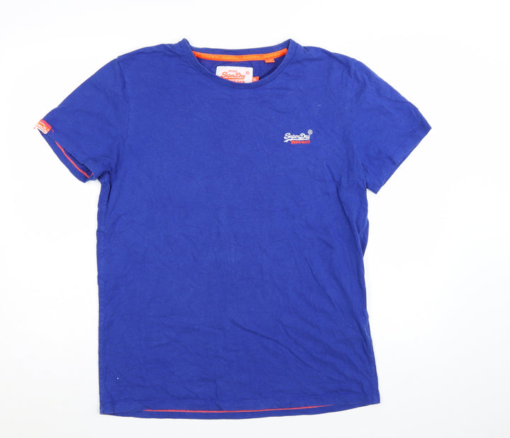 Superdry Men's Blue XL Vintage Orange Label Cotton T-Shirt