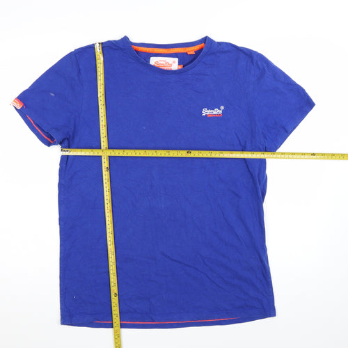 Superdry Men's Blue XL Vintage Orange Label Cotton T-Shirt