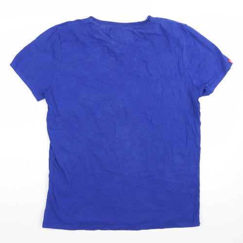 Superdry Men's Blue XL Vintage Orange Label Cotton T-Shirt