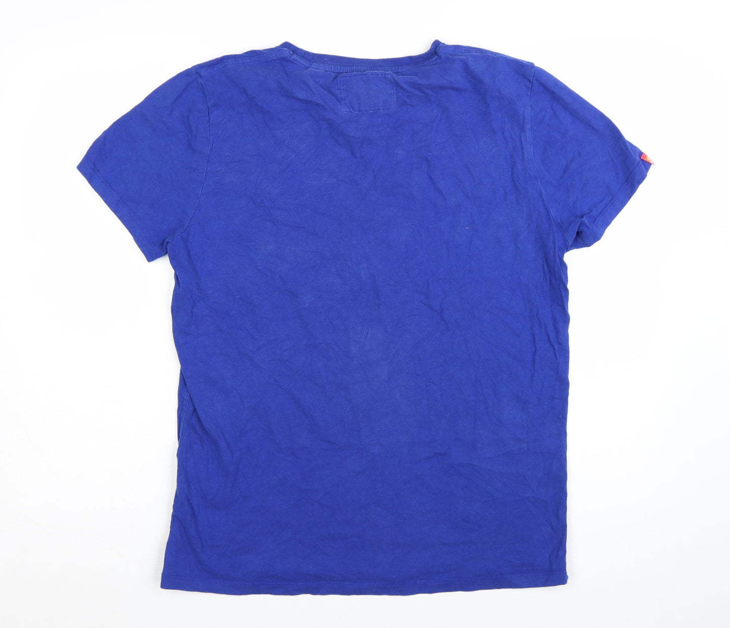 Superdry Men's Blue XL Vintage Orange Label Cotton T-Shirt