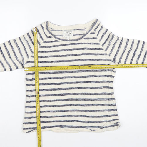 FatFace Women’s Blue Striped Boat Neck 3/4 Sleeve Cotton Top Size 10