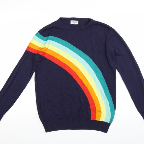 Sugarhill Brighton Women Blue Size 10 Rainbow Pullover Jumper