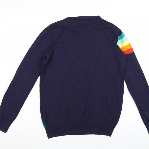 Sugarhill Brighton Women Blue Size 10 Rainbow Pullover Jumper