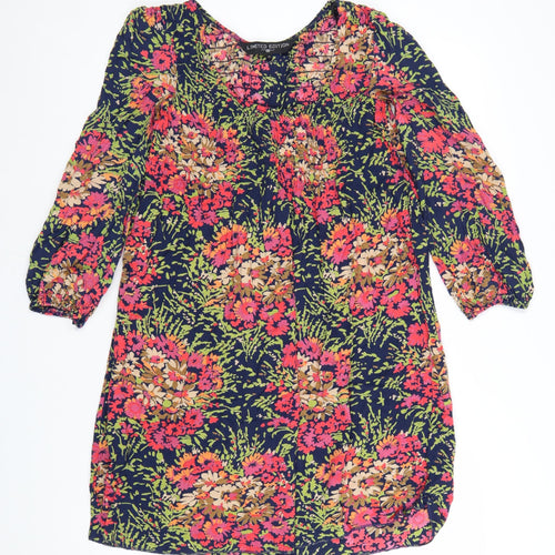 New Look Women Multicoloured Floral Viscose Shift Dress Size 10