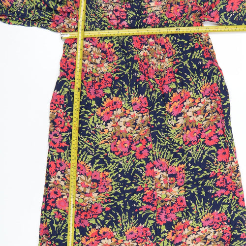 New Look Women Multicoloured Floral Viscose Shift Dress Size 10