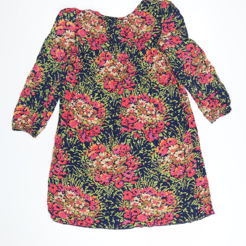 New Look Women Multicoloured Floral Viscose Shift Dress Size 10