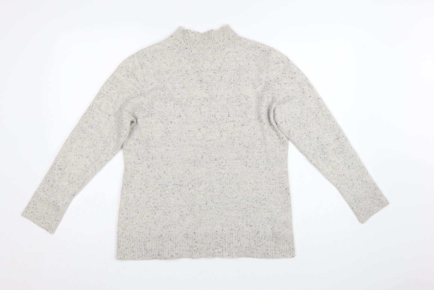 Charter Club Womens Grey Mock Neck 100% Cashmere Jumper XL