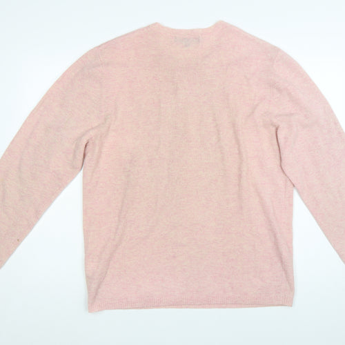 Ben Sherman Men's Pink Lambswool Crew Neck Jumper Size L
