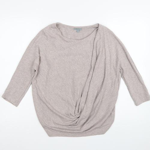 COS Women Beige Wrap Style 3/4 Sleeve Jersey Blouse Size S