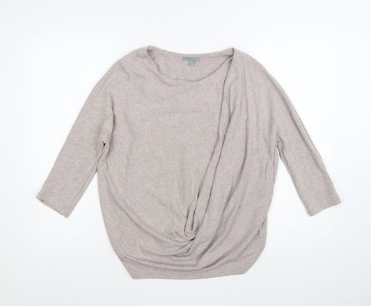 COS Women Beige Wrap Style 3/4 Sleeve Jersey Blouse Size S