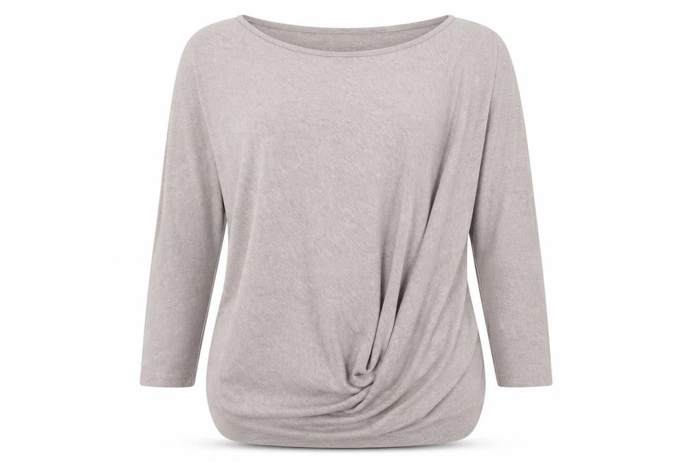 COS Women Beige Wrap Style 3/4 Sleeve Jersey Blouse Size S