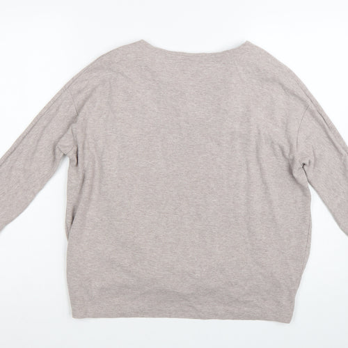 COS Women Beige Wrap Style 3/4 Sleeve Jersey Blouse Size S