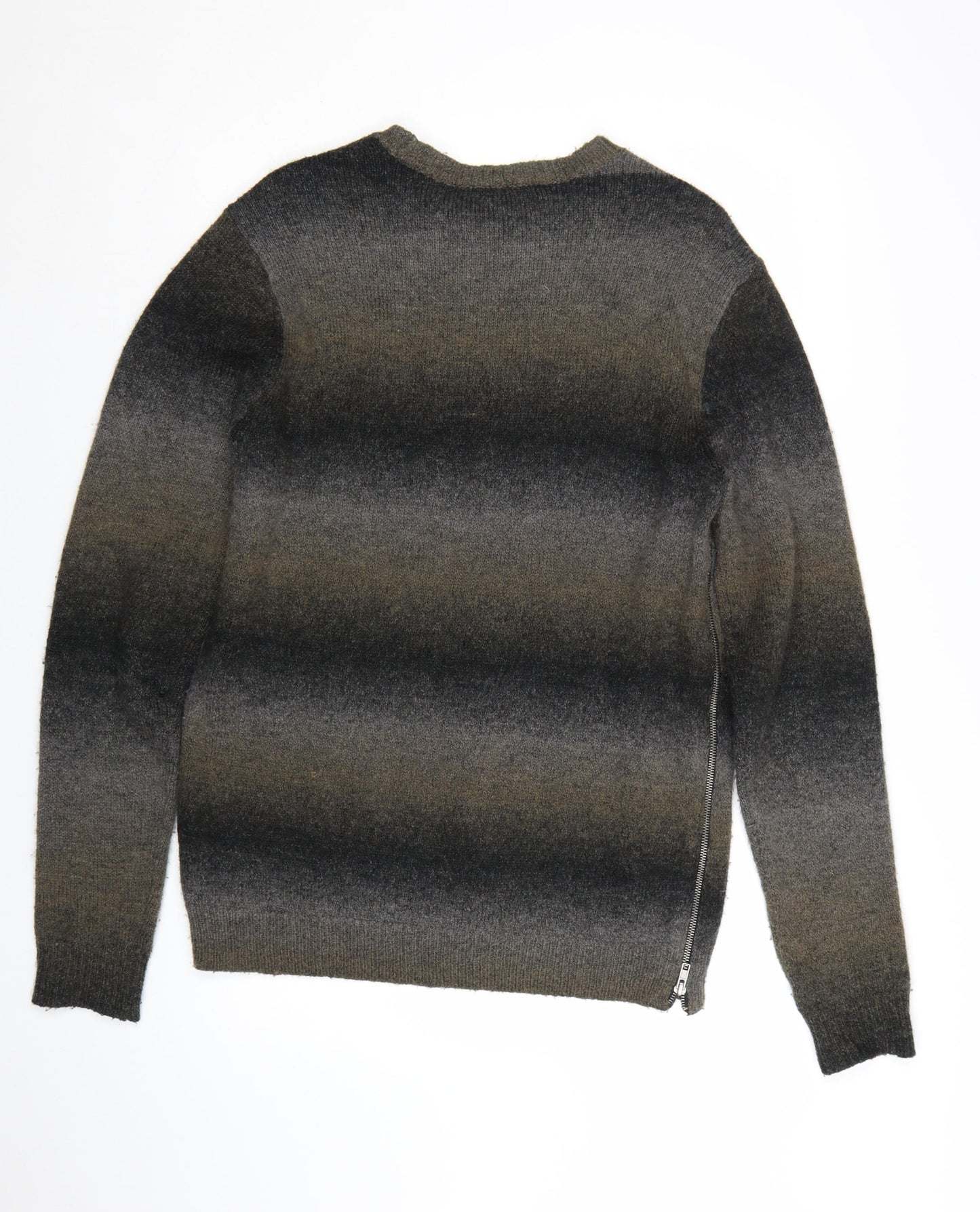 RVCA Men's Grey Gradient Knit Pullover Jumper Size L