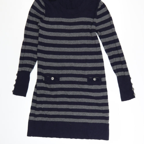 Phase Eight Women’s Blue Striped Wool Jumper Dress Size 10