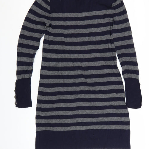 Phase Eight Women’s Blue Striped Wool Jumper Dress Size 10