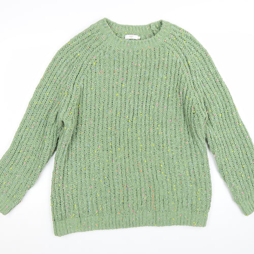 Cotton Traders Women’s Green Size 18 Chunky Knit Pullover Jumper