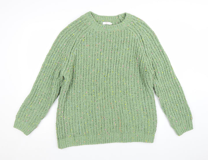 Cotton Traders Women’s Green Size 18 Chunky Knit Pullover Jumper