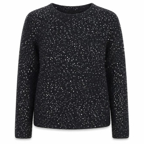 Monsoon Women Black Sequin Knit Pullover Jumper Size 14