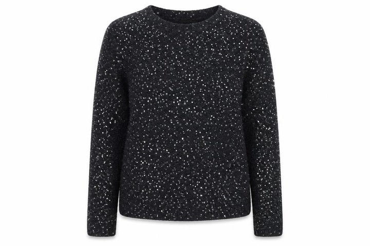 Monsoon Women Black Sequin Knit Pullover Jumper Size 14