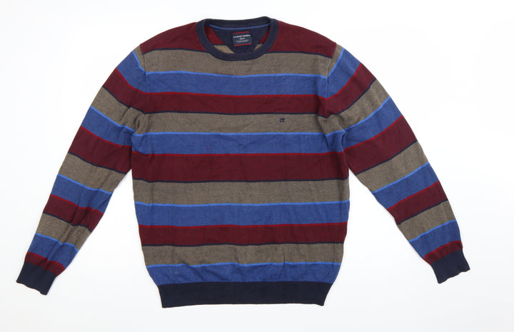 Casa Moda Men's Multicoloured Striped Cotton Jumper L