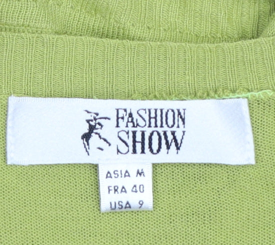 Fashion Show Women's Green Lace Open Cardigan Vest Size 12