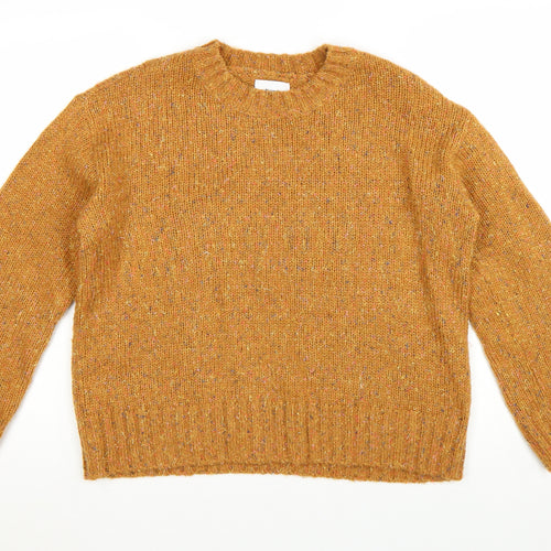 Numph Women Mustard Wool Blend Crew Neck Jumper M/L