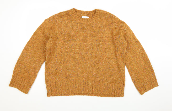 Numph Women Mustard Wool Blend Crew Neck Jumper M/L